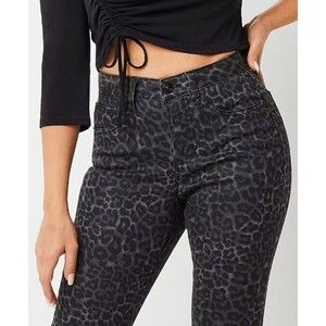 NWT Women's Bold Elements Cut To Curve Skinny Jeans Size 6 Tummy Cntrl Leopard